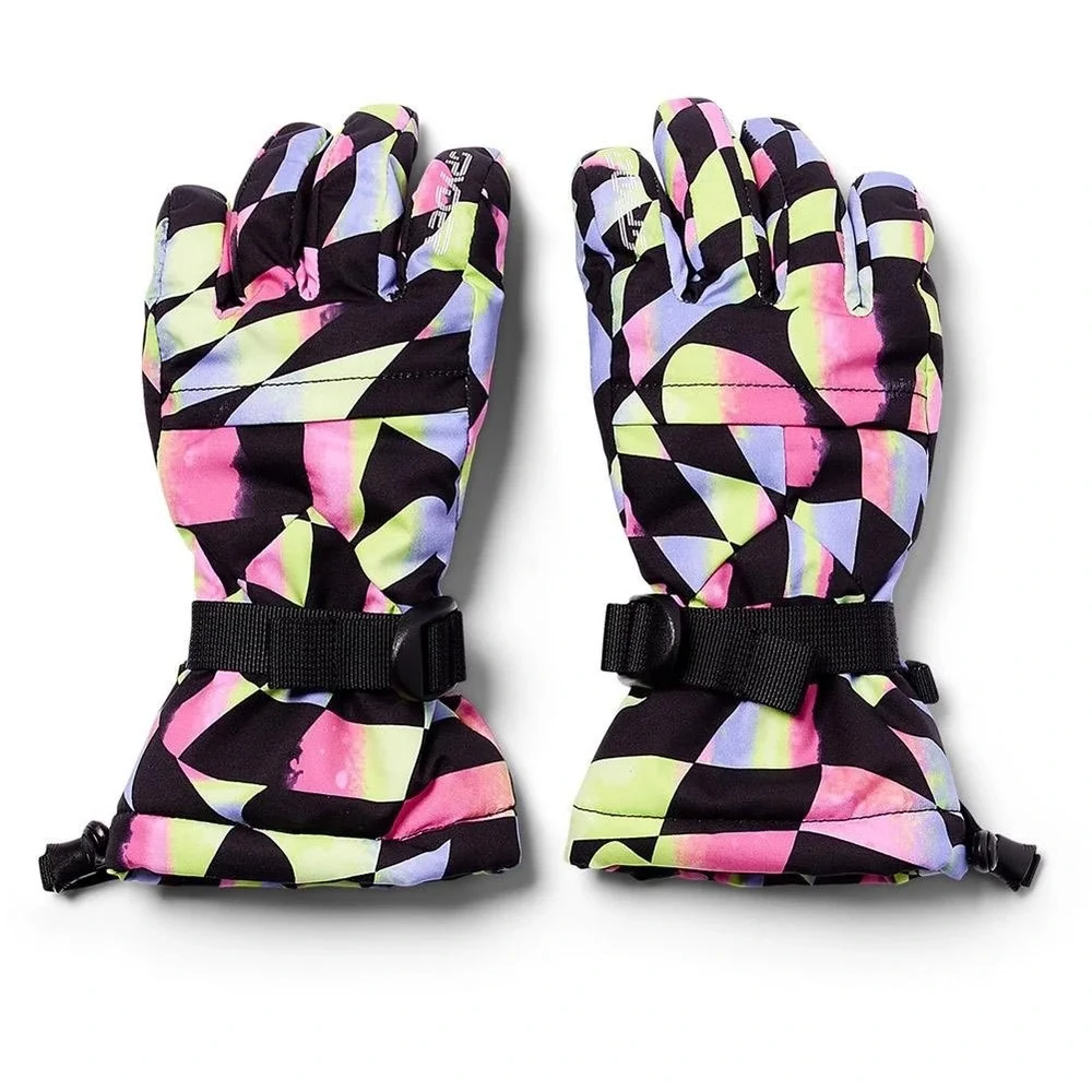 Spyder Girls Synthesis Glove Small Multi‎ Geometric Primaloft Insulated Ski Snow